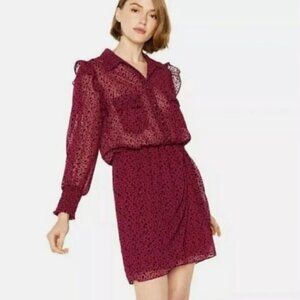 MISA Los Angeles Yolanda Dress Size M | Like New | Red Velvet Burntout